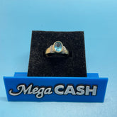Ladies 9ct With Blue Stone & Diamond Stone Solid Gold Ring Size 5.75 / Size L/ 12-52